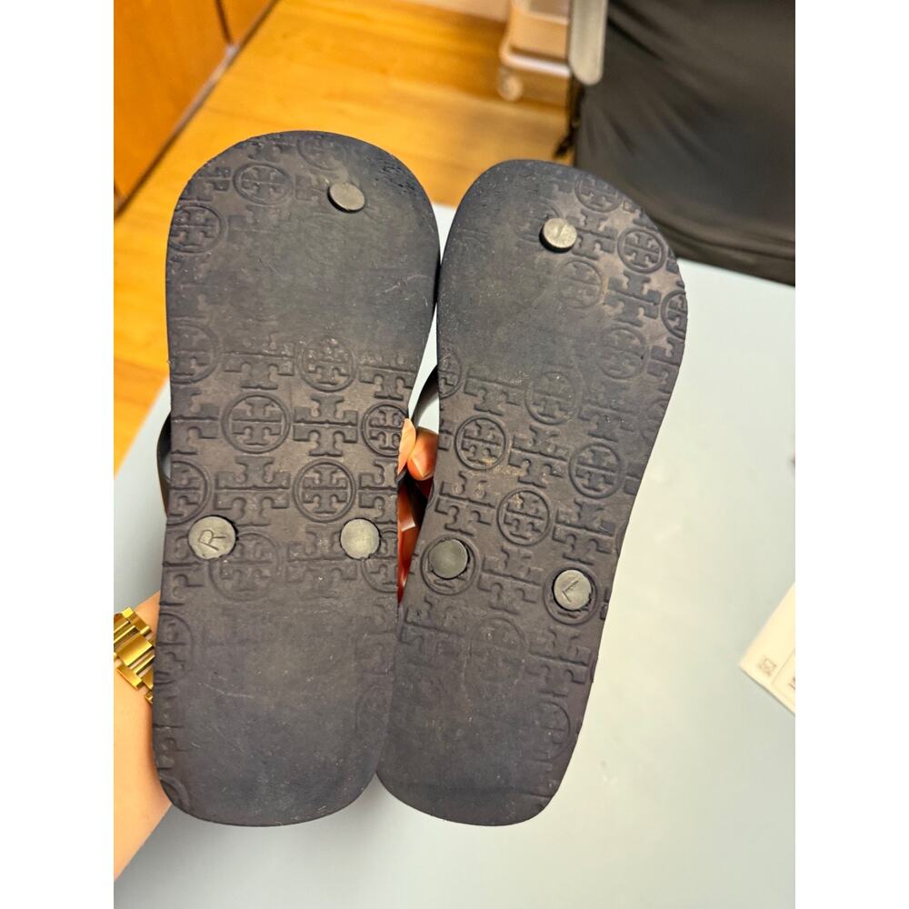 TORY BURCH Flip Flops Slippers Women's 6.5-7 (measures just under 9.5") - Picture 8 of 11
